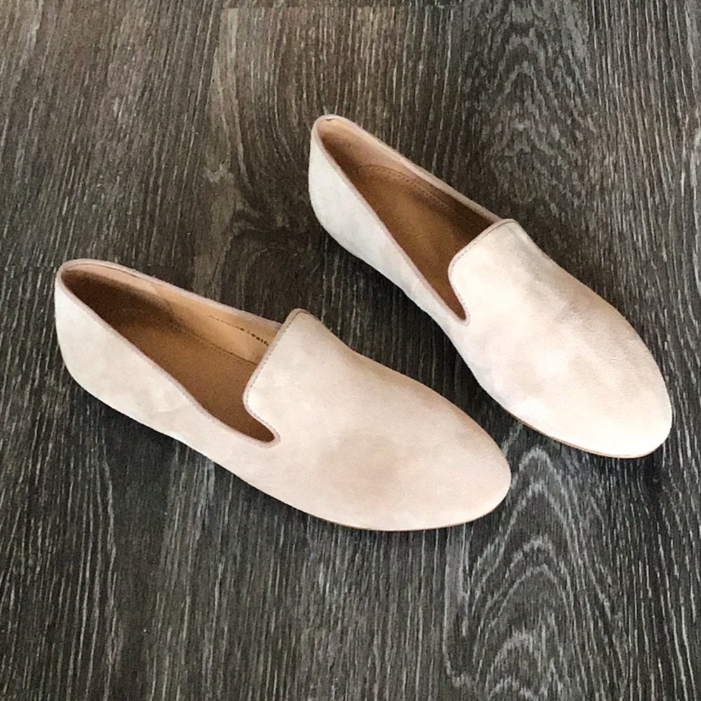 J. Crew nude suede loafer flats women’s size 6